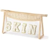New cross-border pvc straw weaving spliced Chenier letter transparent cosmetic bag, large-capacity waterproof portable storage bag Specification image